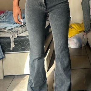 Women's Gray Flared Jeans